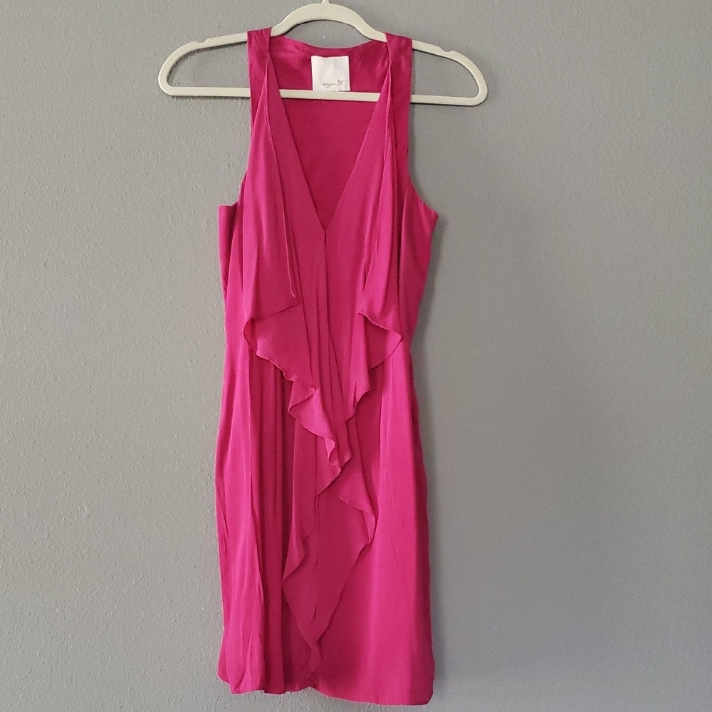 Aryn K Halter Dress Hot Pink